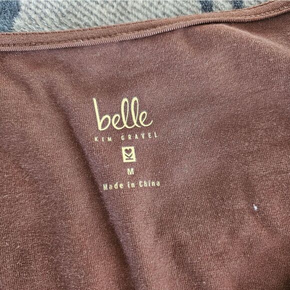 Belle Kim Gravel Classic Brown Long Sleeve Women's Top - Picture 5 of 8